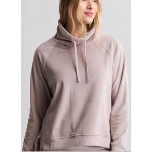 Barefoot Dreams LuxeChic Funnel Neck Pullover in Taupe Women's sz. Medium